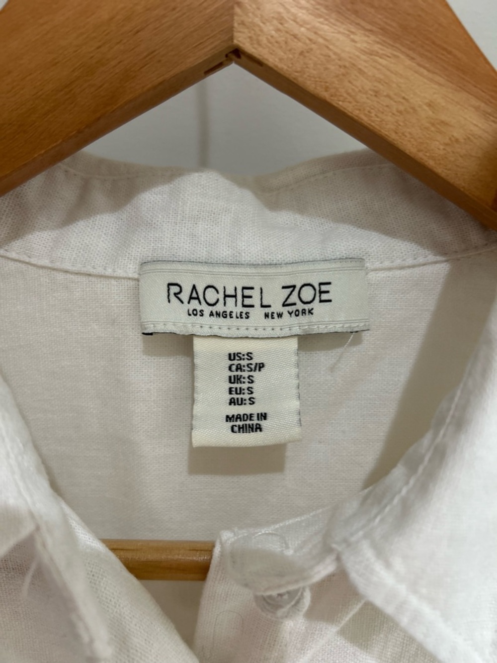 Rachel Zoe Linen Blend Foilage Print Button Down White Shirt Women Size S Earthy - Picture 2 of 10